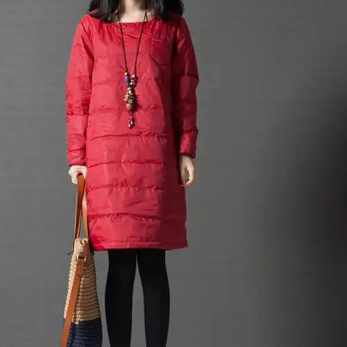 Женское винтажное стеганое платье свободное с длинным рукавом модель DC431 на