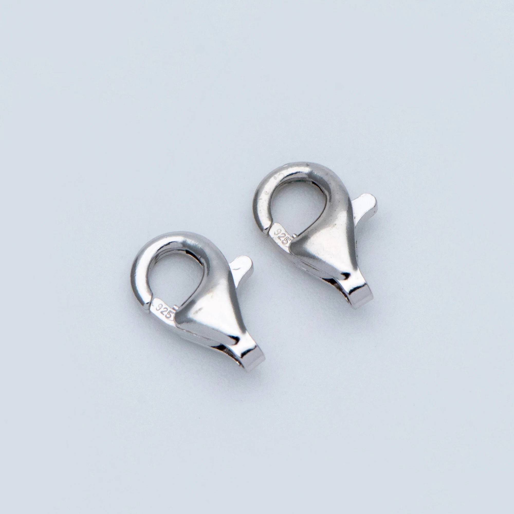 Застежки карабины из серебра 925 пробы с родиевым покрытием 10 шт.|Ювелирная