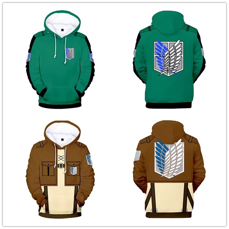 Японский костюм для косплея из аниме атакка на титанах плащ с капюшоном мужская и