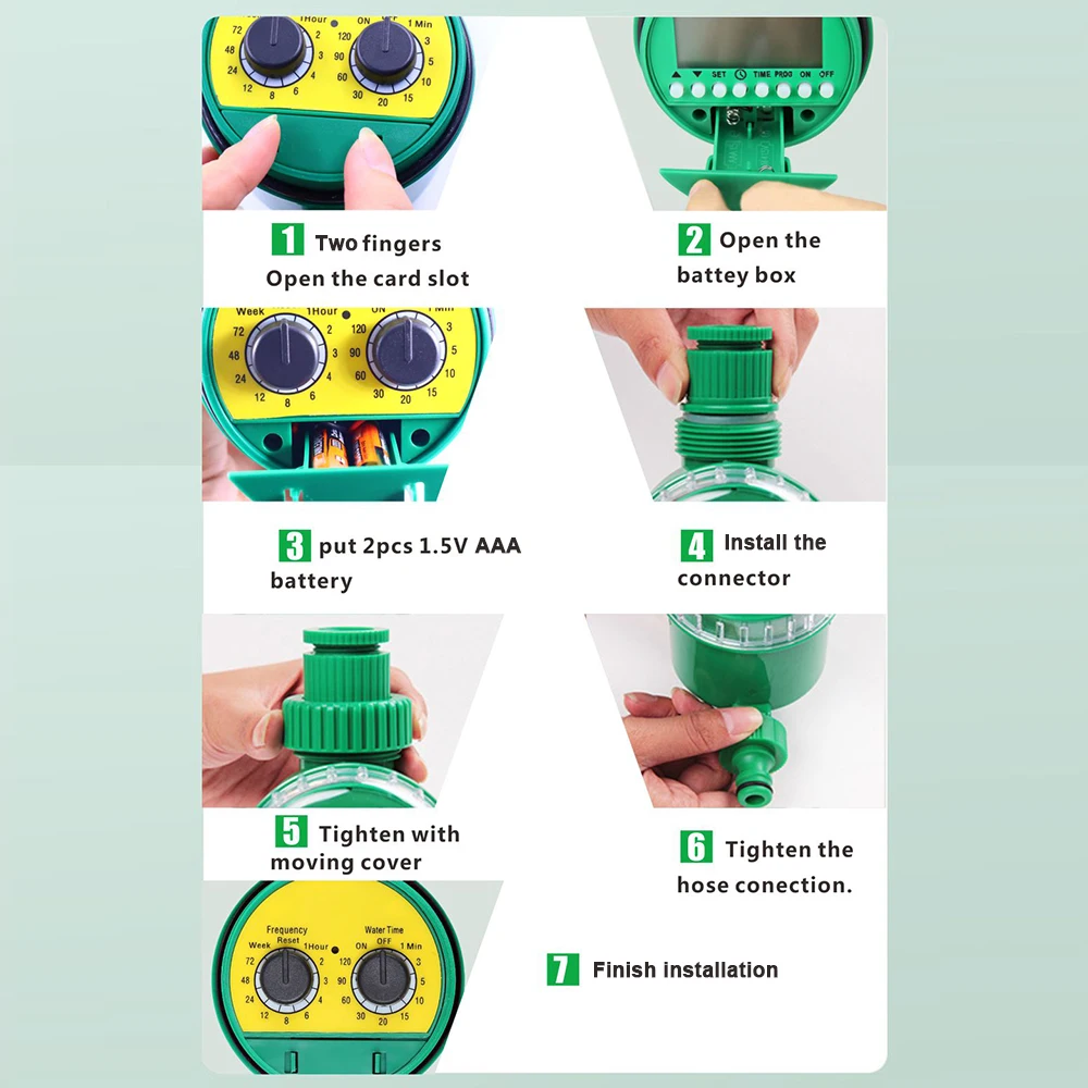 

Automatic Watering Timer Irrigation Controller Knob Type Garden Irrigation Programmer Battery Operated Garden Water Sprinkler