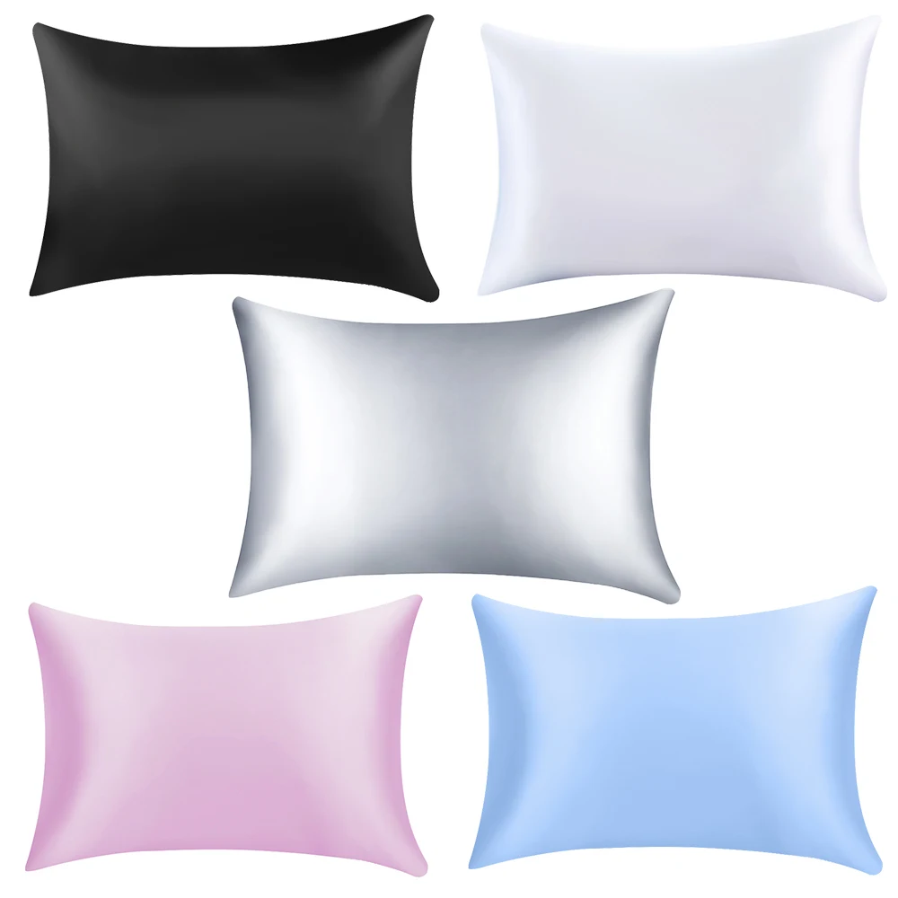 Pure Emulation Satin Silk Pillowcase for bedroom sofa Square Pillow Single Cover Chair Seat Soft Mulberry Plain | Дом и сад