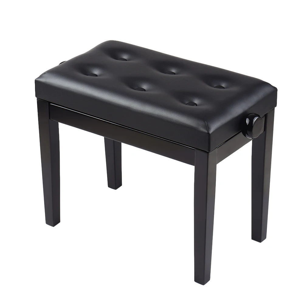 Мягкая черная деревянная скамейка для пианино с регулируемой высотой |