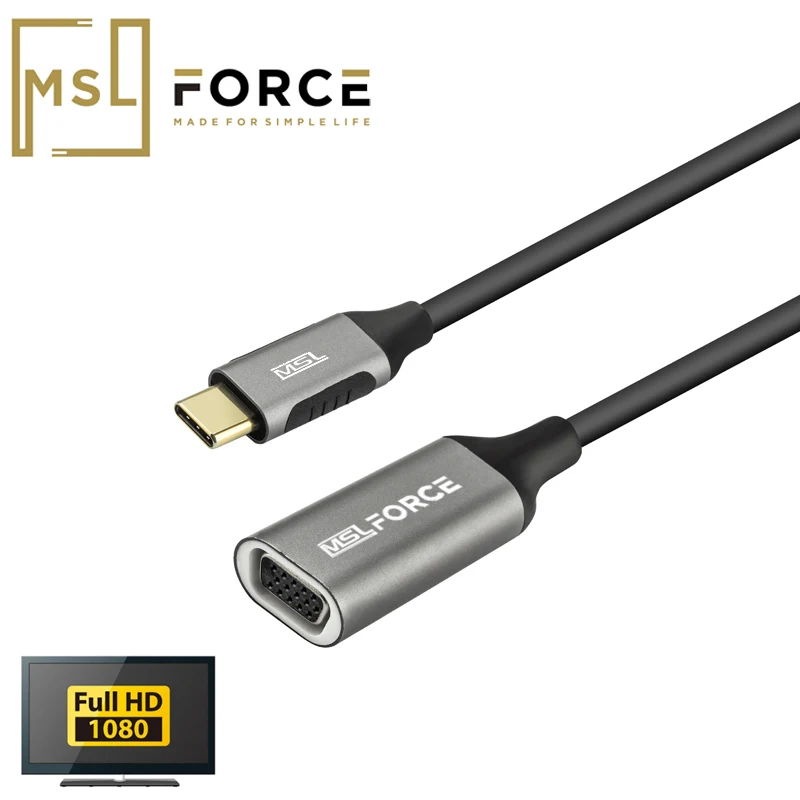 USB C к VGA кабель адаптер 3 1 Тип для монитора проектор дисплей|Кабели VGA| |