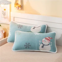 snowman jacquard full cotton 6 layers gauze pillowcases in pairs 30x5040x60cm pillowslips for students kids thick pillow covers
