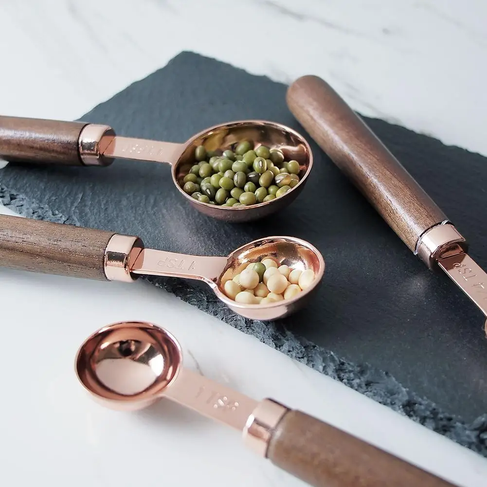 4 шт./компл. Инструменты для выпечки дома и кухни медные измерительные ложки с
