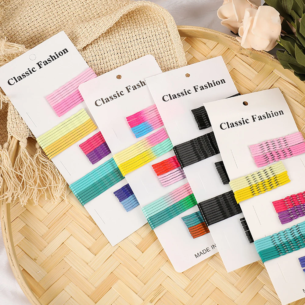 

50pcs Candy Color Hair Clips 6cm Wavy Bobby Pins Summer Style U Shape Metal Barrettes for Baby Girl DIY Hair Styling Accessories