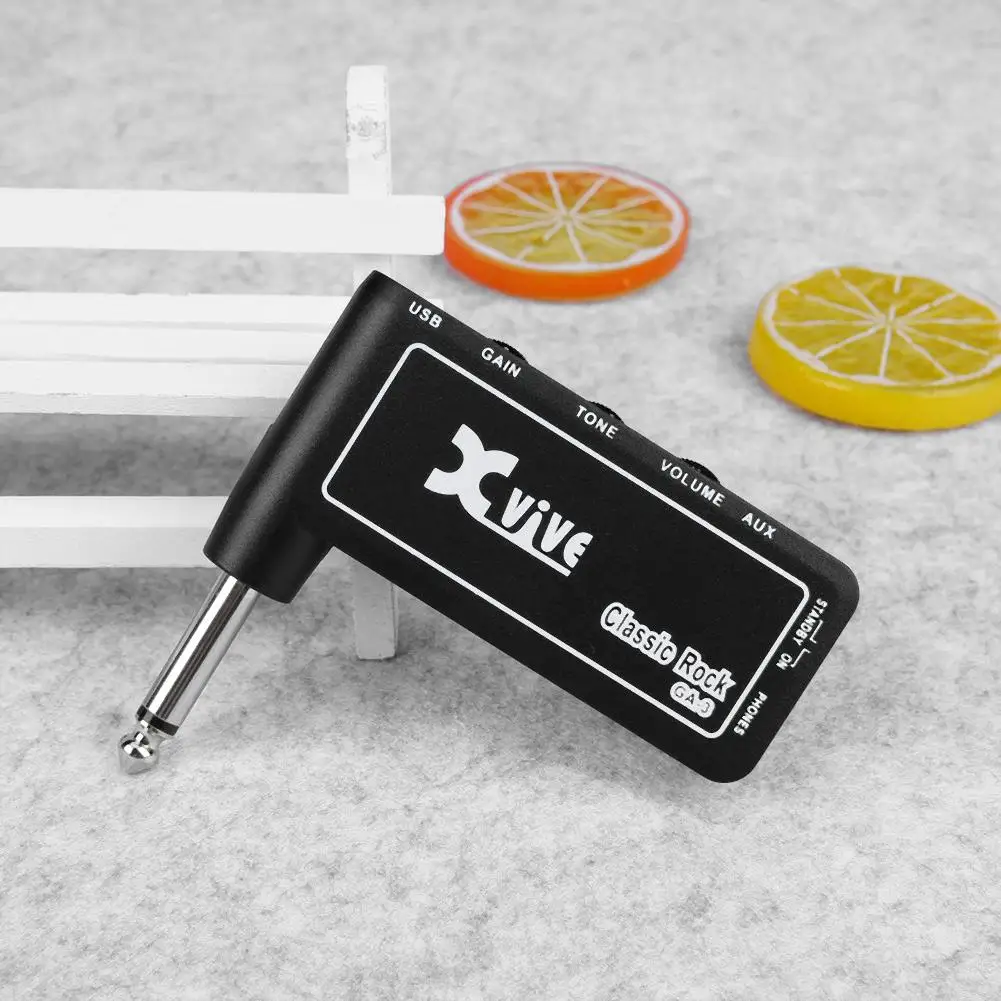 xvive ga 3 mini tragbare elektrische gitarre stecker kopfhörer verstärker mini kopfhörer amp gebaut in verzerrung gitarre zubehör