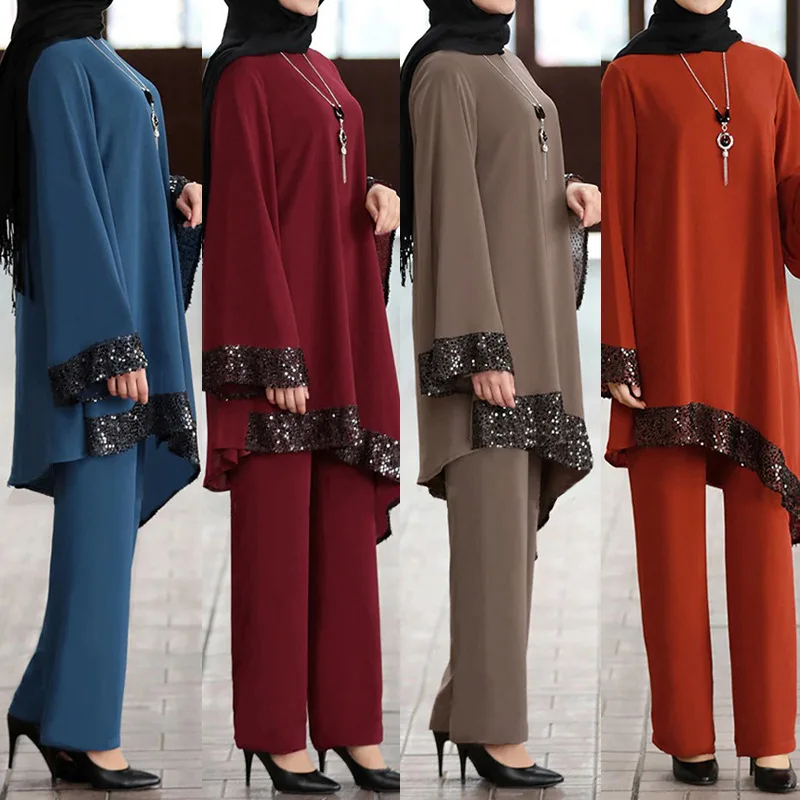 

Muslim Dress, Arab Women's Clothing, Middle East New Style Southeast Asia Dress Suit, Loose Temperament Plus Size Dress