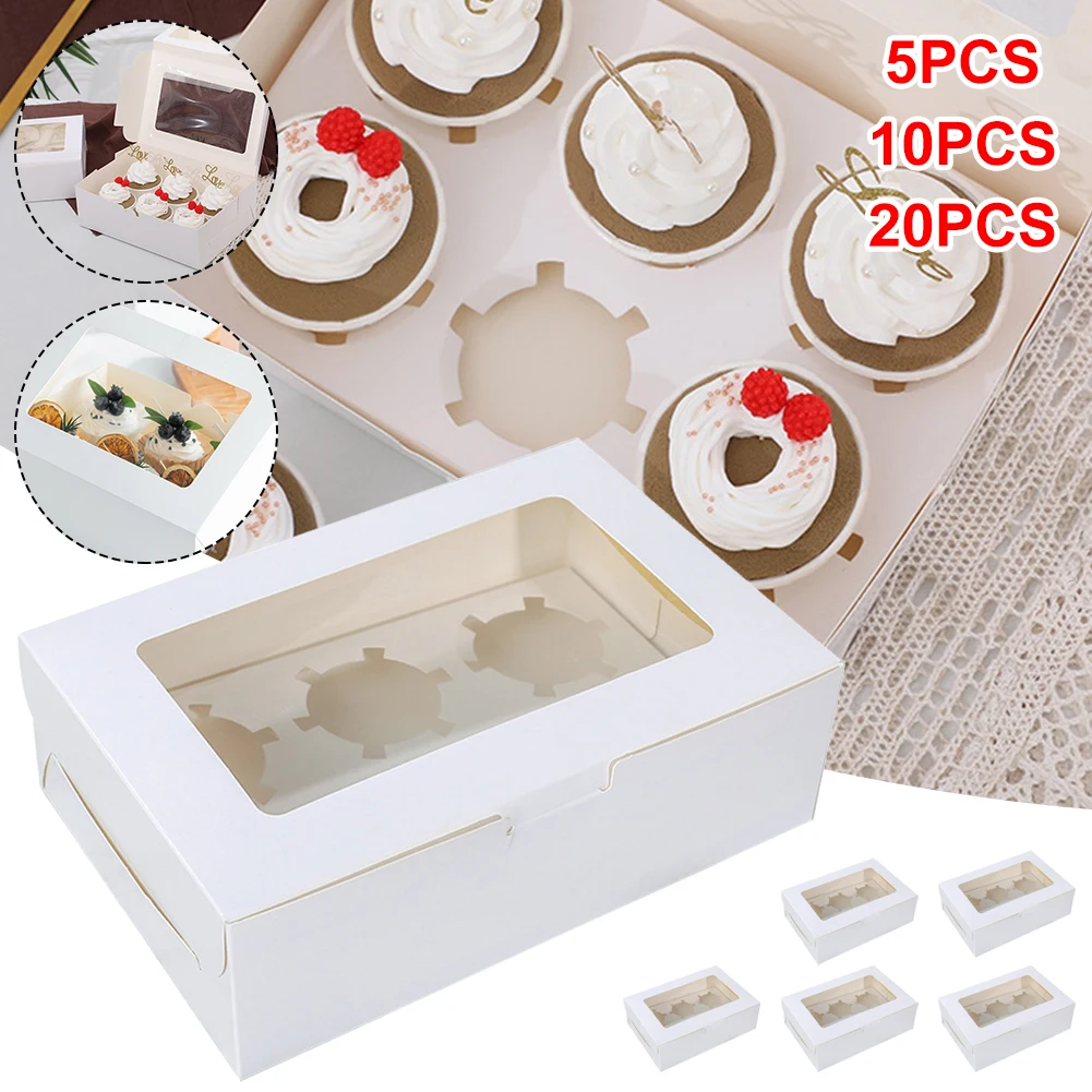 

5/10/20PCS Clear Windowed Cupcake Boxes with Removable Tray for Party Christmas Food Accessories Cake Boxes And Packaging Box