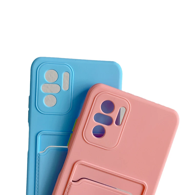 

Credit ID Card Holder Case for Xiaomi Poco X2 11 Lite 4G 11T Pro Silicone Soft TPU Cover For Redmi Note11 Pro Max X3 GT