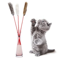 cat teaser toy pets cats interactive wand toys 15 75in fake fur cat kitten rod stick plaything creative kitty supplies accessory