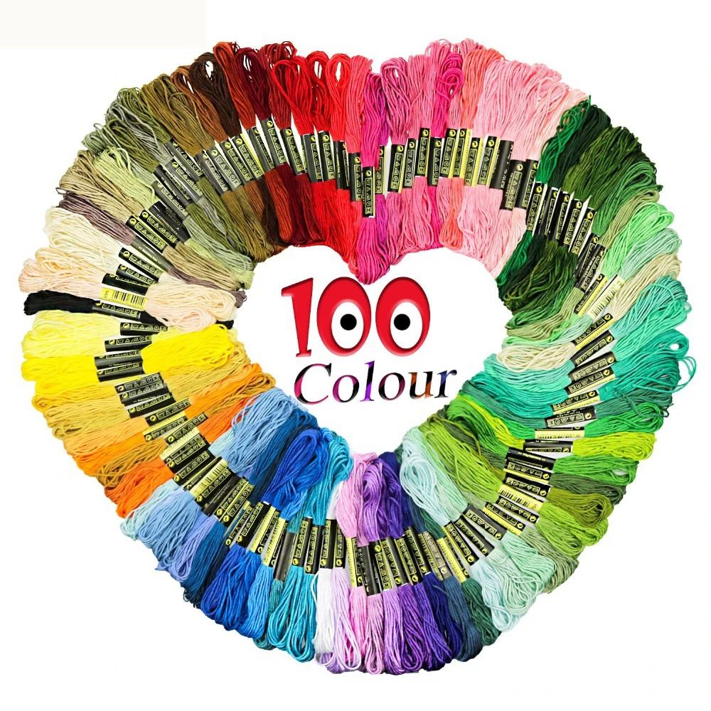 KOKNIT 100 шт. рандомная цветная нитка для вышивки нитки шитья с 4 20 позиций инструмент