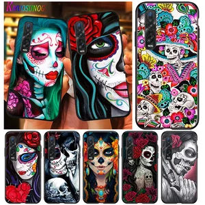 catrinas and skull for oppo f7 f9 f11 f15 r9s r15 r17 k3 k5 find x2 x3 f19 pro lite pro neo black silicone phone case free global shipping