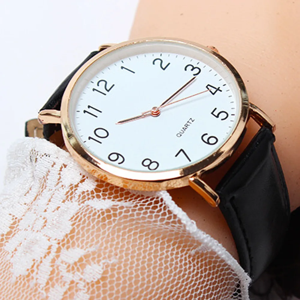 

Men Watch Unisex Simple Business Fashion Leather Bend Quartz Wrist Watch classic watch for women Gift Bracelet Montre homme
