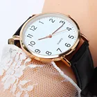 Часы наручные кварцевые унисекс, простые деловые модные классические, с кожаным изгибом, подарок для женщин