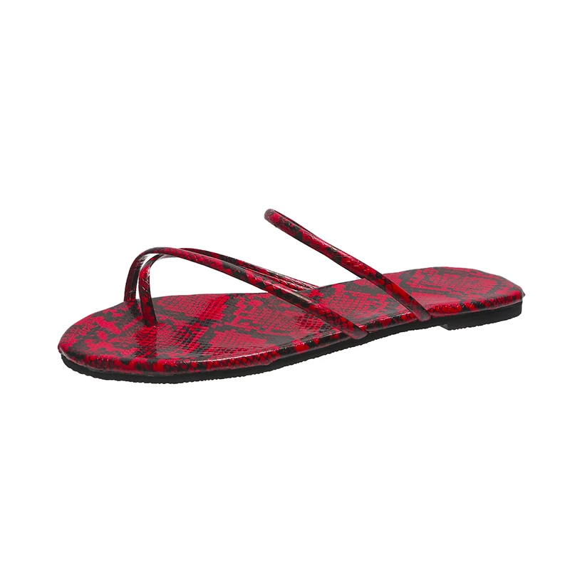

2021 summer new style sandals and slippers women's thin snake pattern outer wear fashionable casual beach shoes