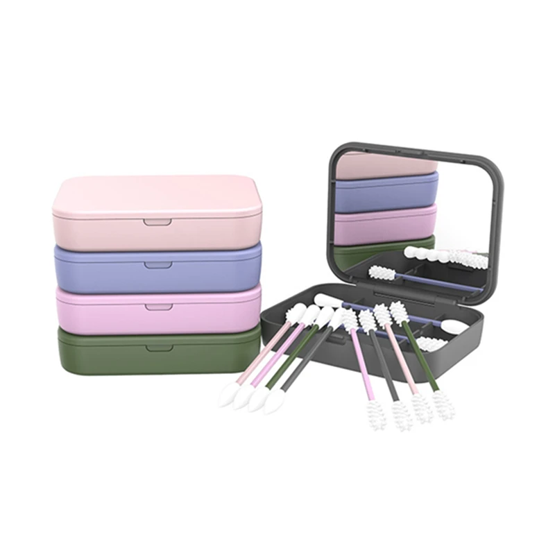 

4 шт./кор., многоразовые ватные тампоны для чистки ушей, Косметические палочки, двухсторонние Мягкие силиконовые переносные ватные тампоны д...