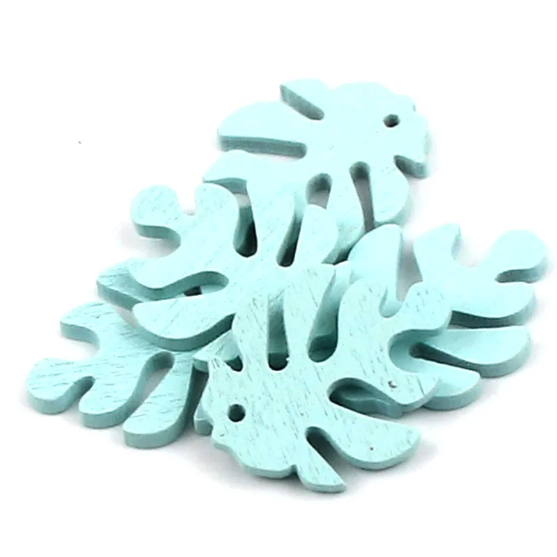 

High Quality Mixed Colored 30pcs 28x22mm Leaf Natural Wooden Beads Loose Beads For Jewelry Making Handmade DIY Necklace Supplies