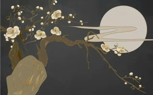 Фото на заказ для гостиной золотые рельефные линии фрески спальни фон под