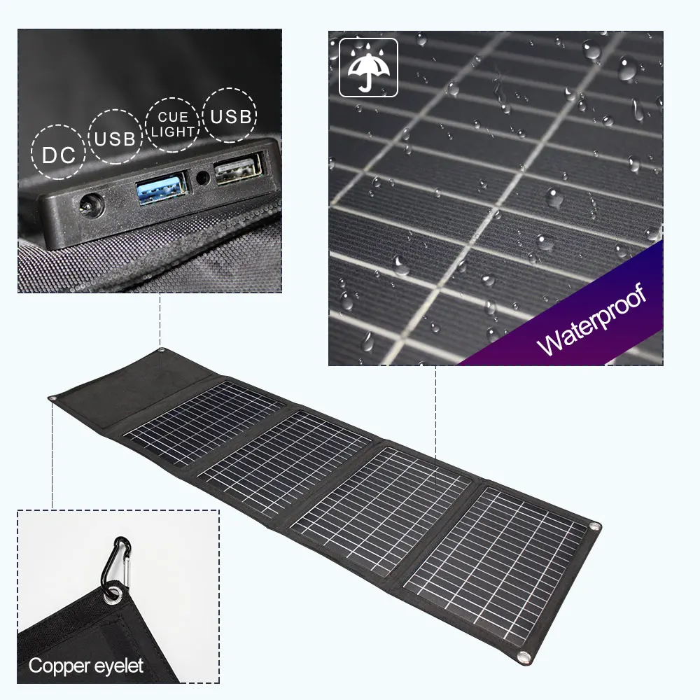 Горячая Распродажа многофункциональная складная солнечная панель 18 в 28 Вт