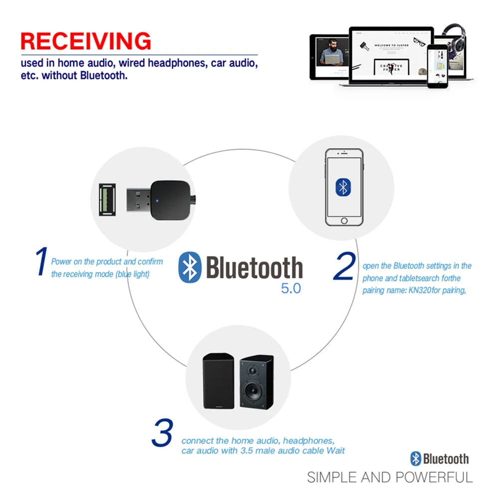 Новинка Bluetooth 5 0 аудио передатчик приемник мини USB стерео музыка 3 мм разъем AUX