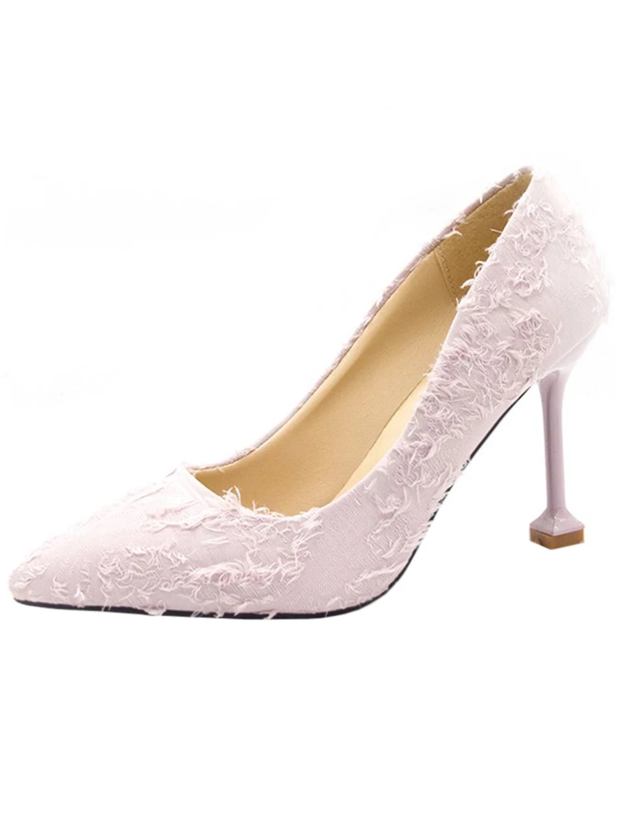 

Net Red Girl Small Fresh High Heels Female 2019 Spring New Personality Lace Pointed Shallow Mouth Stiletto Women's Shoes