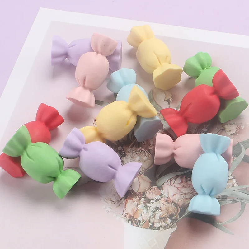 

20Pcs 3D Miniature Candy Resin Cabochon Simulation Fake Food DIY Accessories Embellishments for Scrapbooking Decoration 26*11mm