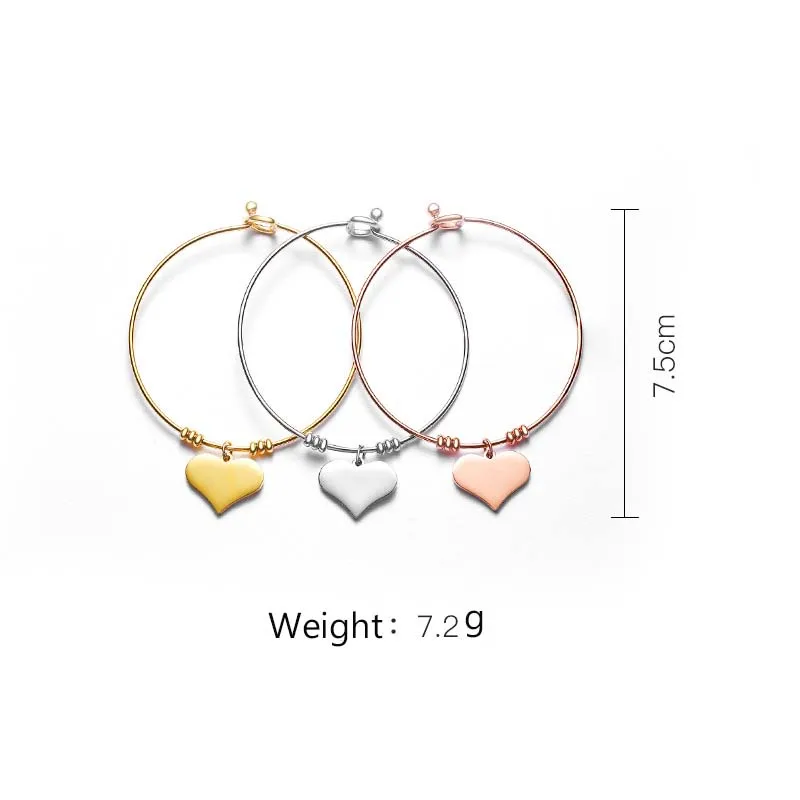 

100% Stainless Steel Love Bracelet Open Cuff Bangle Romantic Gift For Girlfriend Fashionable Jewelry