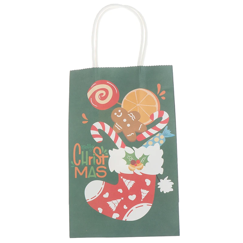 1/10 шт бумажные пакеты для рукоделия с рождеством снеговиком печеньем конфетами