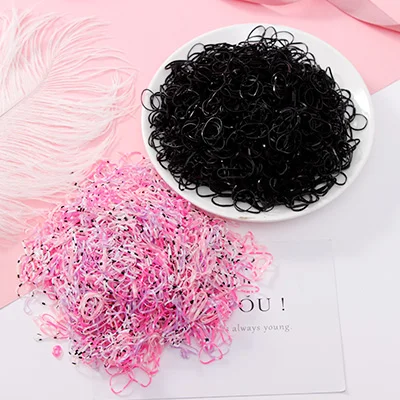 1000pcs 7 1000 шт./партия, одноразовые резинки для волос для девочек, эластичная резинка для волос из ТПУ, держатель для конского хвоста, резинки, Детские аксессуары для волос - Цвет: 1000pcs 7