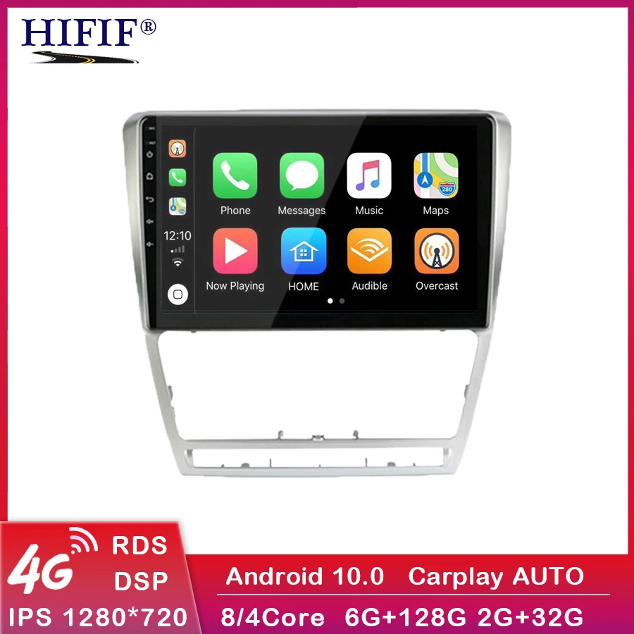 Мультимедийная магнитола Carplay 2DIN 10 1 дюйма 4G + WiFi GPS для SKODA Octavia 2 A5 2007-2014 | Автомобили