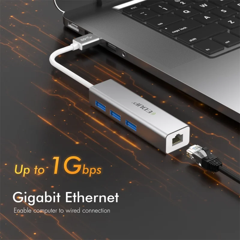 Адаптер EDUP концентратор USB Type C 3 0 к RJ45 док-станция Thunderbolt для ПК ноутбука Ethernet