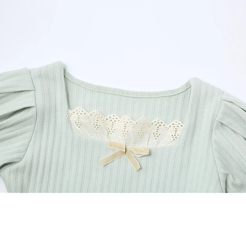 Женские топы с квадратным вырезом и коротким рукавом лето 2021 новые корейские