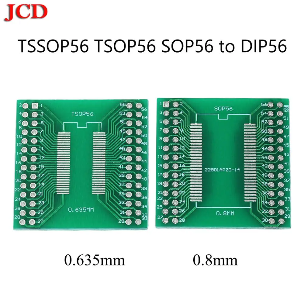 Плата JCD SOP56 TSOP56 TSSOP56 плата к DIP56 56pin SDRAM 0 635 мм 8 адаптера IC PCB|Платы для мобильных