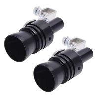 2x aluminum turbo sound whistle exhaust pipe tailpipe bov blow off valve simulator black size xl