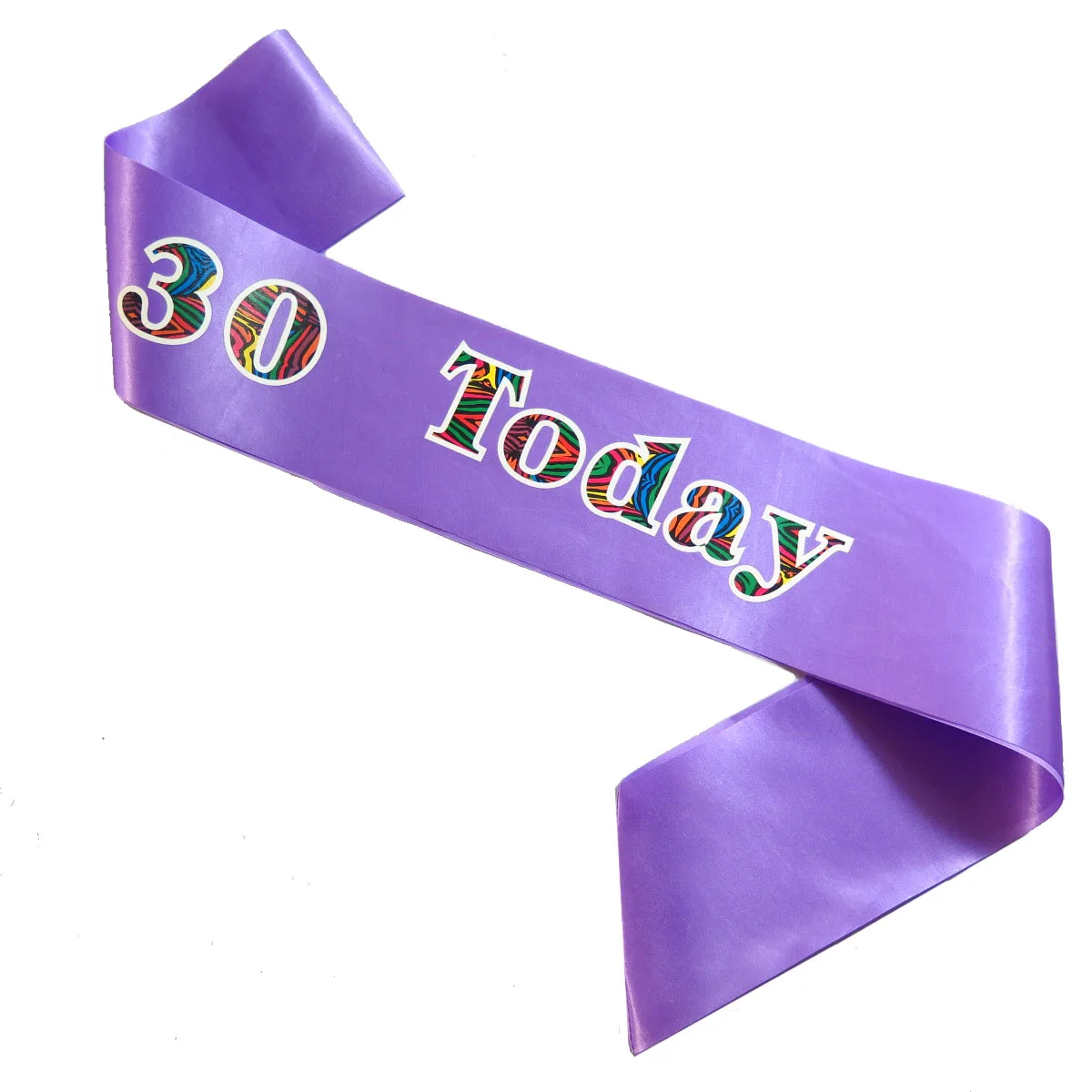 

3pcs Light Voilet zebra fashion printing sash pale pink satin ribbon happy birthday girl princess party favors 2020 new design