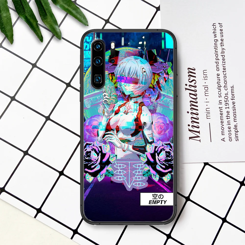 

Anime Genesis Evangelion NGE EVA Phone Case For Huawei P Mate Smart 10 20 30 40 Lite Z 2019 Pro black Cover 3D Prime Silicone