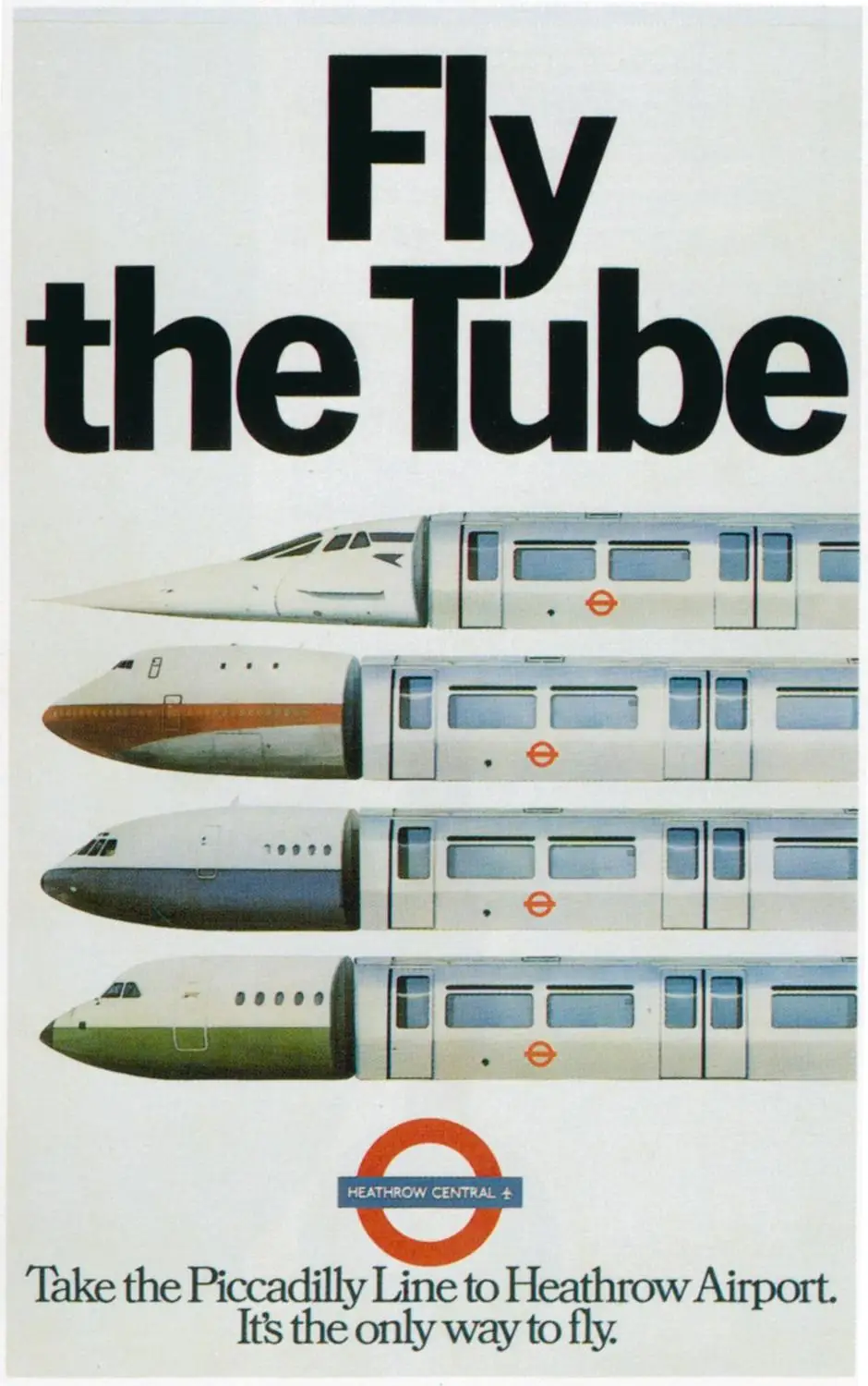 

400X300MM London-Transport-Fly-the-Tube-Brian-Watson-Peter-Hobden-1979 jumbo fridge magnet SFM-0479