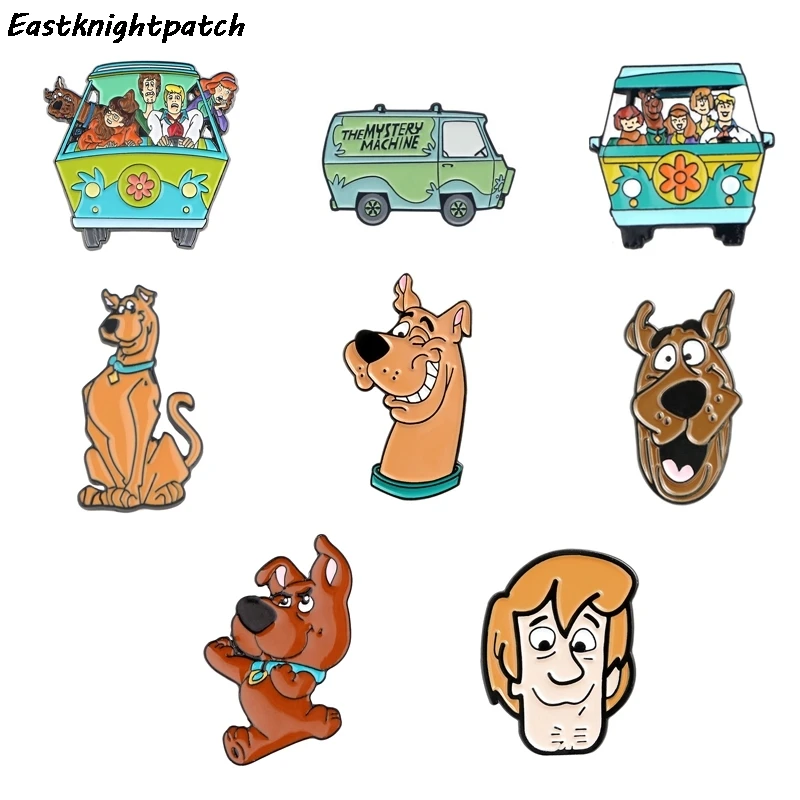 

12 шт./лот E3217 мультяшная семейная Собака брошь металлический значок для женщин и мужчин эмалированные булавки броши для одежды рубашки ошей...