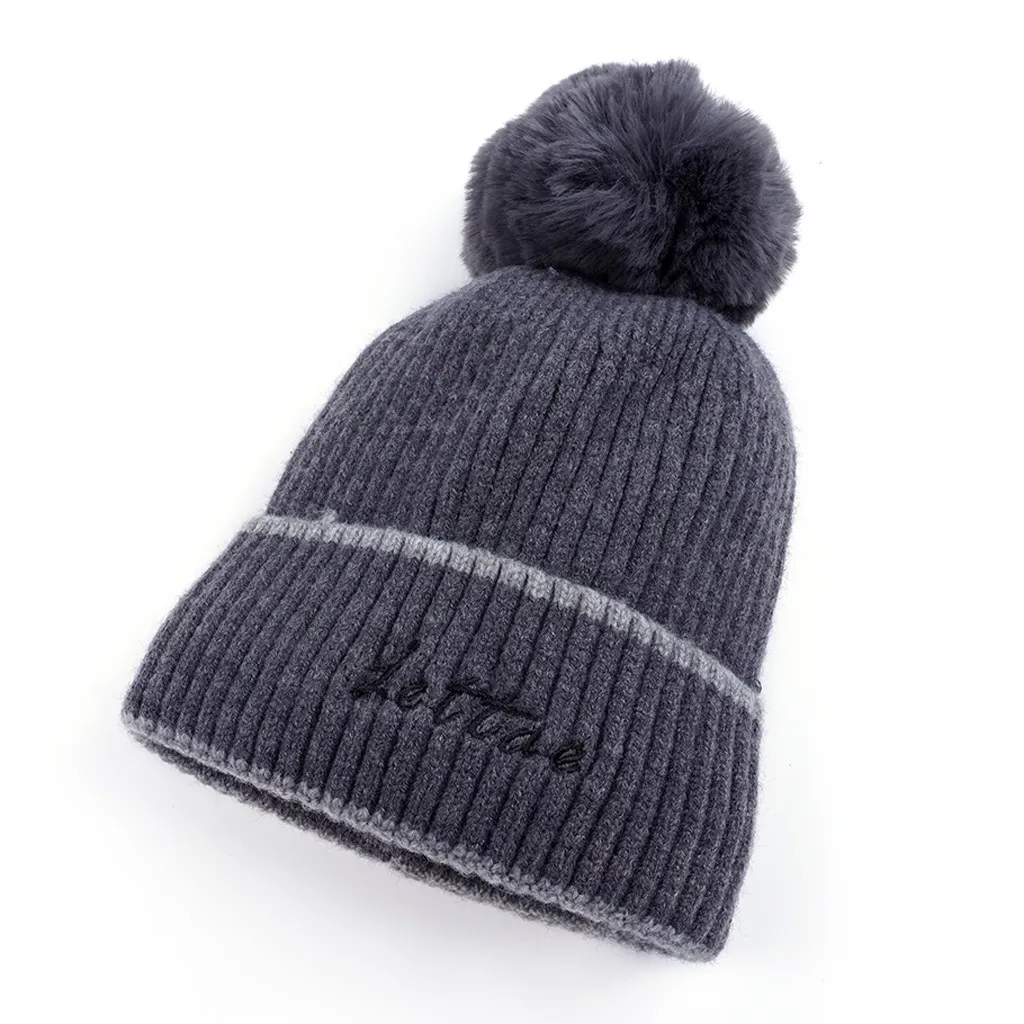 Модные женские туфли однотонные помпоном зимняя Кепки щипцы для завивки волос с