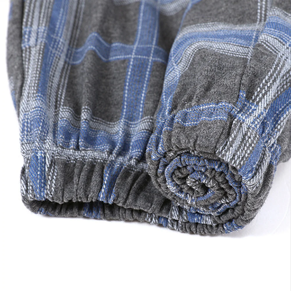 

100% Cotton Pajama Sets for Men Autumn Winter Warm Sleepwear Suit Casual Sports Pyjamas Letter Print Plaid Homewear Plus Size