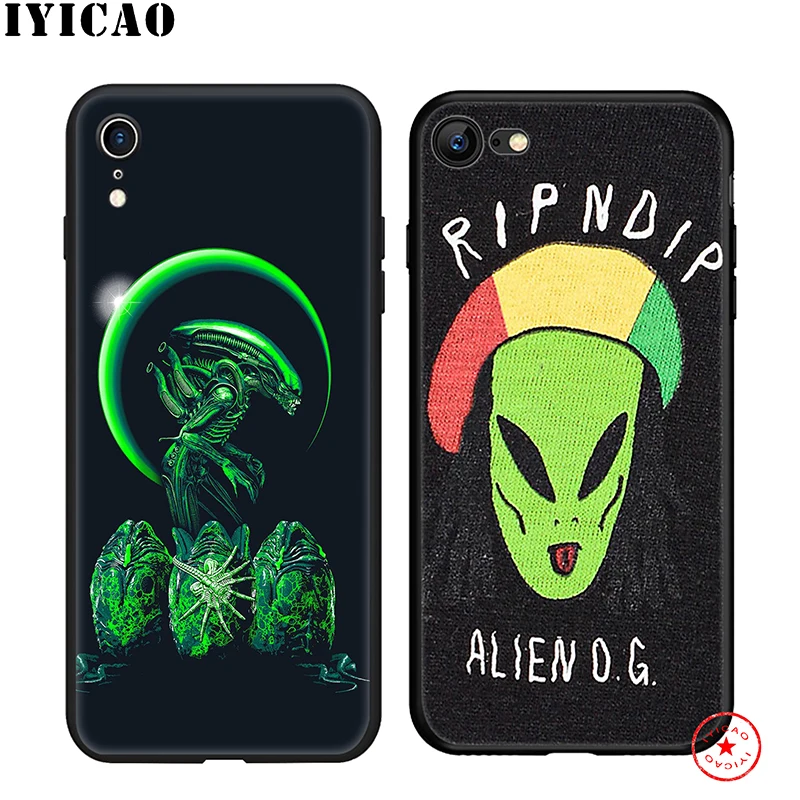 IYICAO Alien Забавный классный мягкий чехол для телефона iPhone 11 Pro XR X XS Max 6 6S 7 8 Plus 5 5S SE