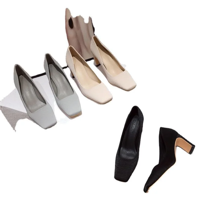 

New Korean frosted high heeled shoes in autumn 2020