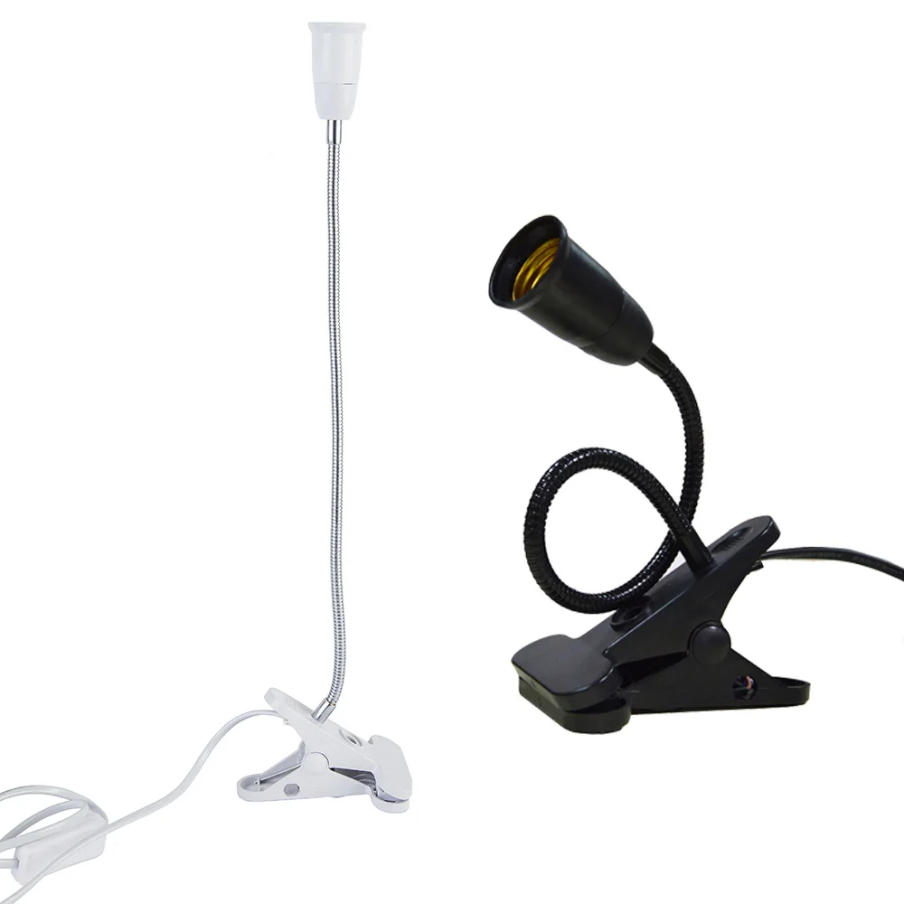 

Best Seller 360 Degree Flexible Lamp Holder Clip E27 Base with On off Switch 1.8m Cable Flexible E27 base Desk Lamp