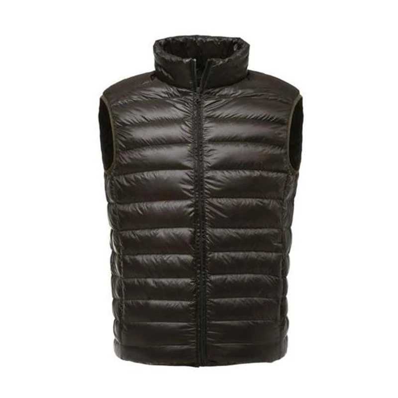 Мужская пуховая куртка без рукавов Сверхлегкий Приталенный жилет на белом