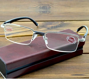 Мужские несферические очки для чтения, сенаторы из титанового сплава и TR90 с антибликовым покрытием, от + 0,5, + 0,75, + 1 до + 6