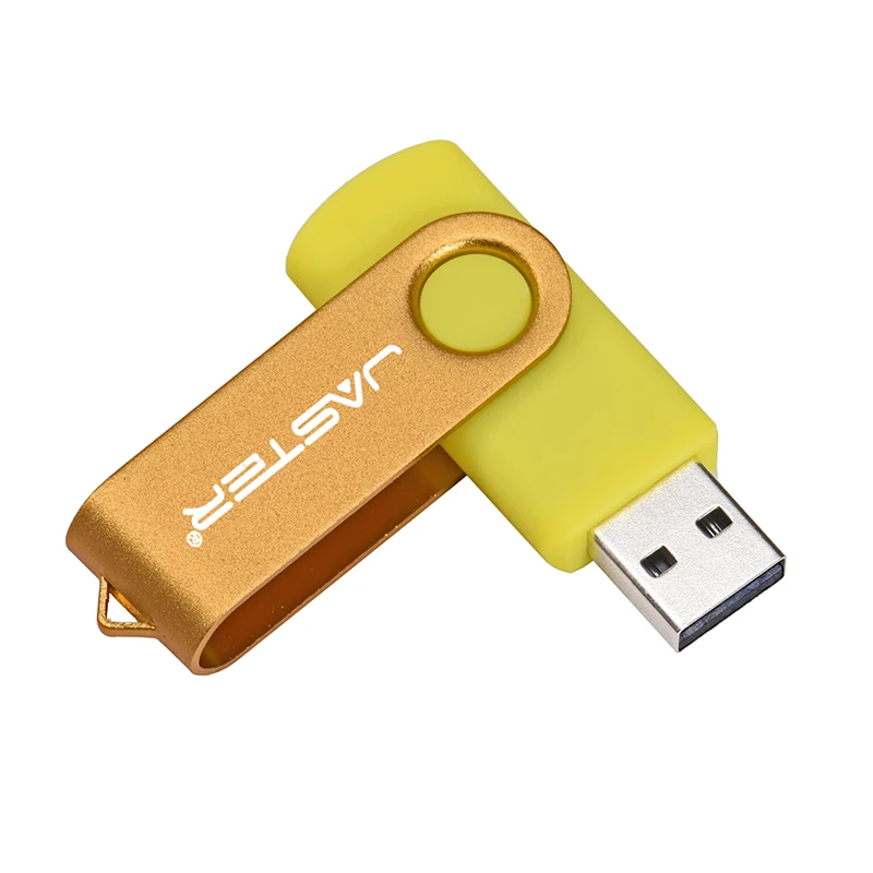 JASTER пластик USB2.0 ручка привода 360 ° вращающийся флэш-накопитель 4 ГБ 8 ГБ 16 ГБ 32 ГБ 64 Гб 128 ГБ Рождественский подарок - Цвет: Цвет: желтый