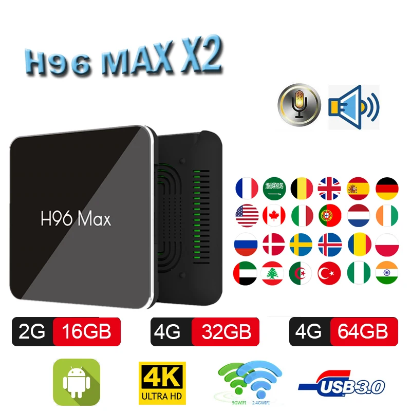 Приставка H96 MAX 4 ГБ ОЗУ 64 Android 8 1 ТВ приставка X2 smart tv медиаплеер Wifi 2 и 5 X96 pro