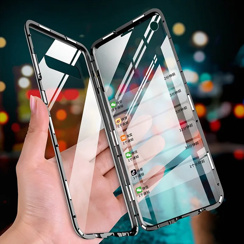 Роскошный чехол-накладка на заднюю панель для samsung Galaxy A30 A50 A20, адсорбция для Galaxy A 50 30 20, двусторонний Магнитный чехол из закаленного стекла