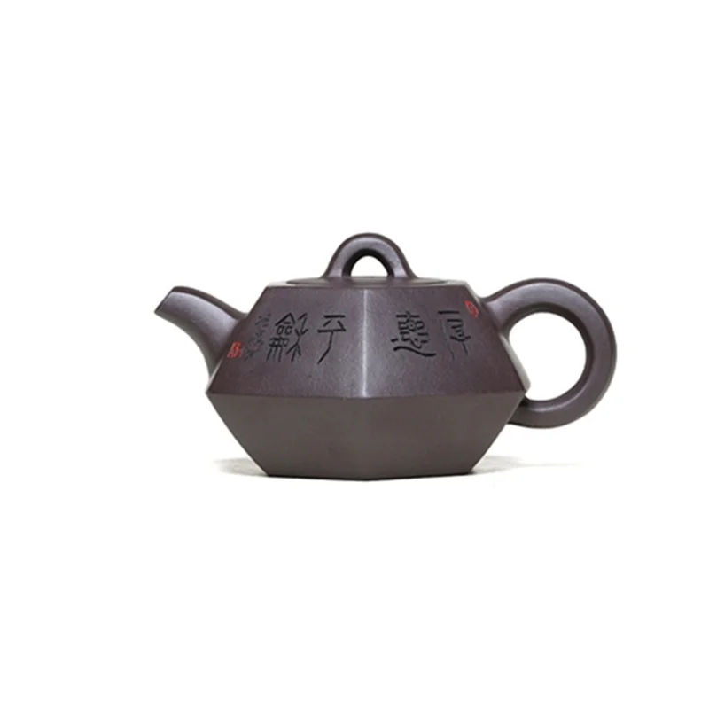 

Yixing Purple Clay Teapot Raw Ore Purple Mud Six Square Well Fence Handmade Custom Teapot Tea Set Chinese Tea Set Home